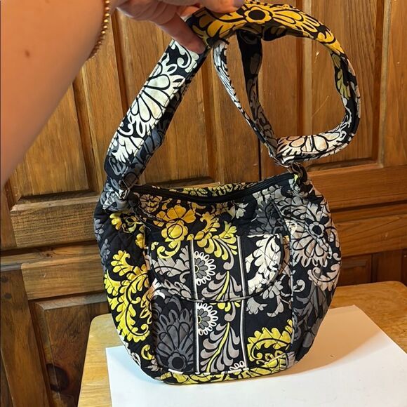 Vera Bradley Black and Yellow Crossbody Purse with Matching Wallet- Preowned - Picture 6 of 13